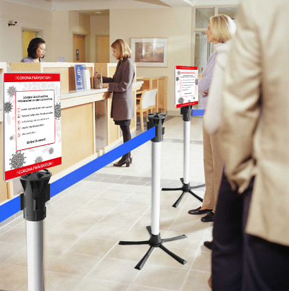 Faltbarer Absperrpfosten Tempaline am PoS