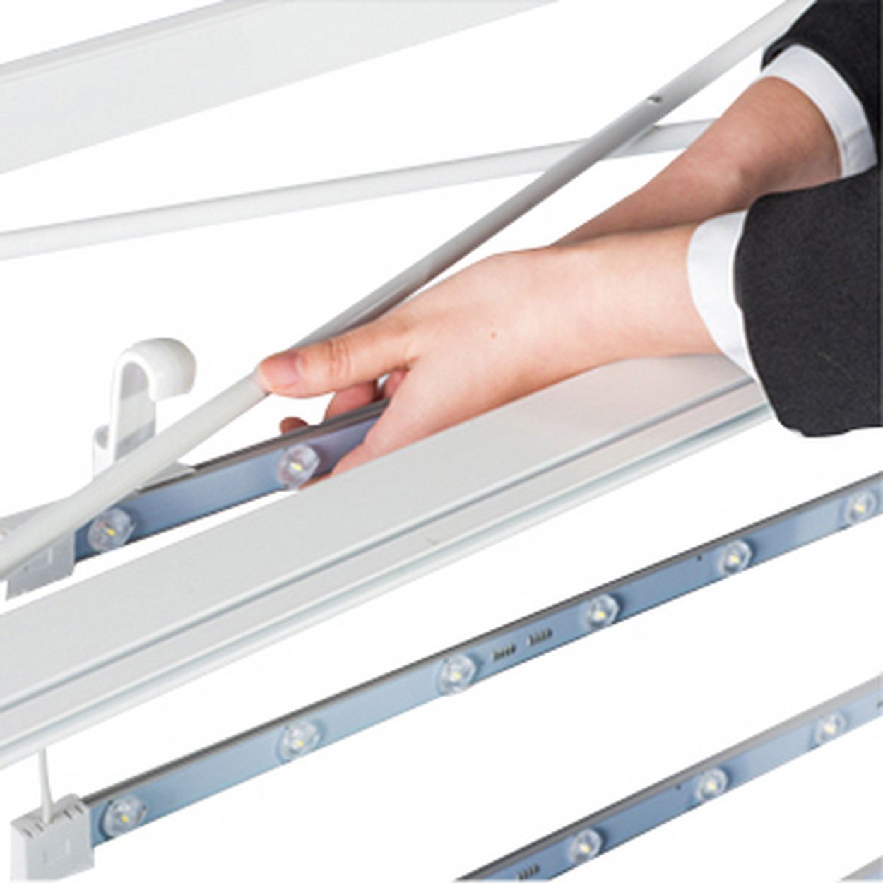 Silicon Fabric Theke  mit LED-Hinterleuchtung  Einbau LED-Vorhänge