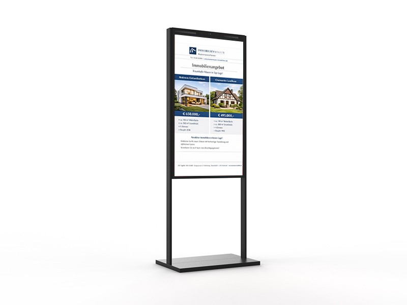 Freestanding Ultra High Brightness Double Sided Display - Black - White Background Image