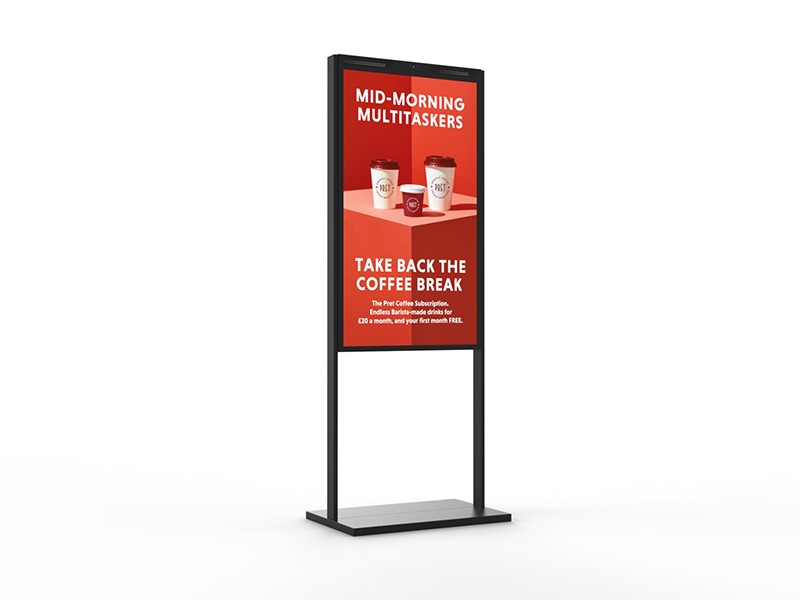 Freestanding Ultra High Brightness Double Sided Display - Black - White Background Image