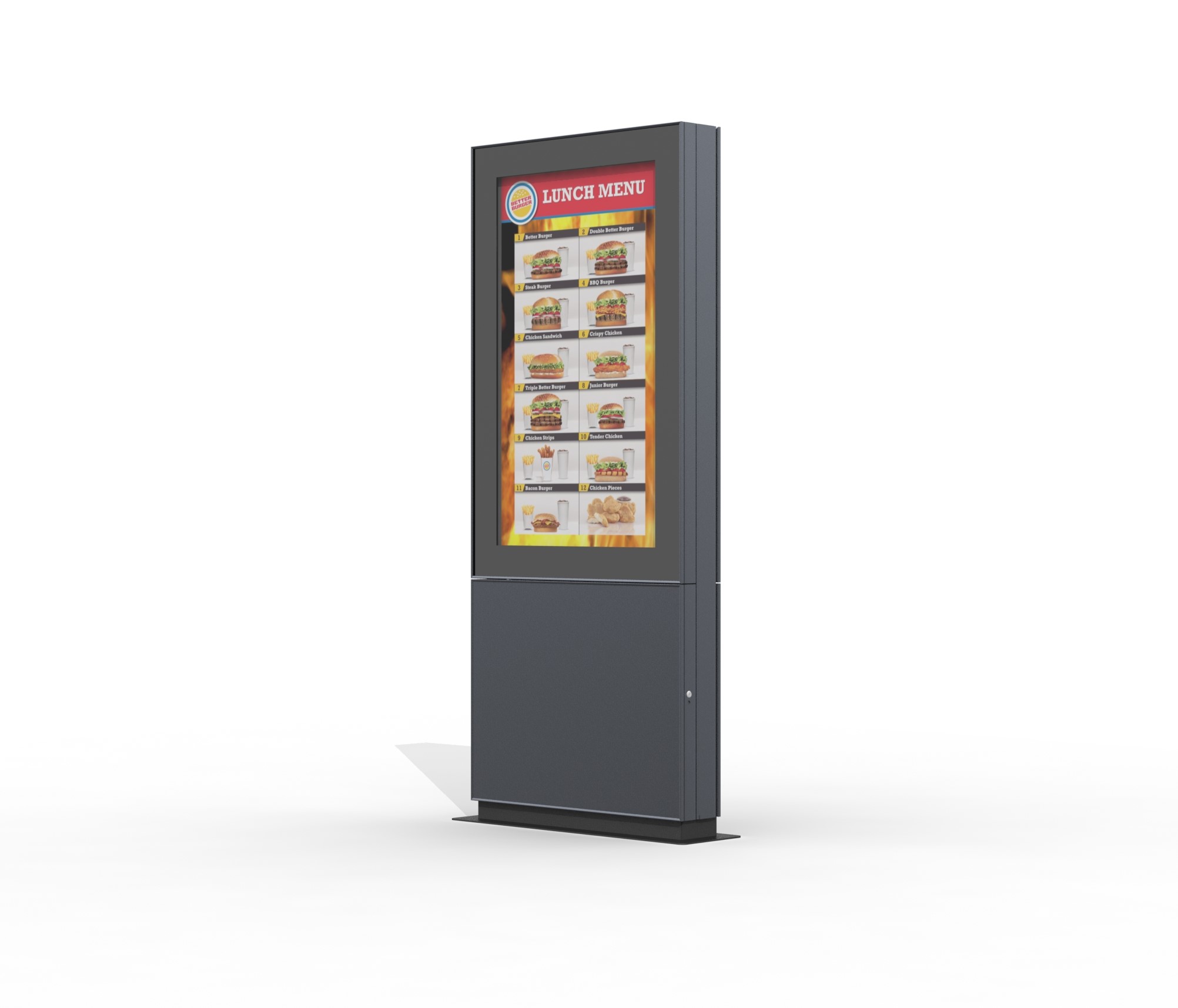 Outdoor Stele / Digital Signage Lösung mit 42" 75" HighBrightness