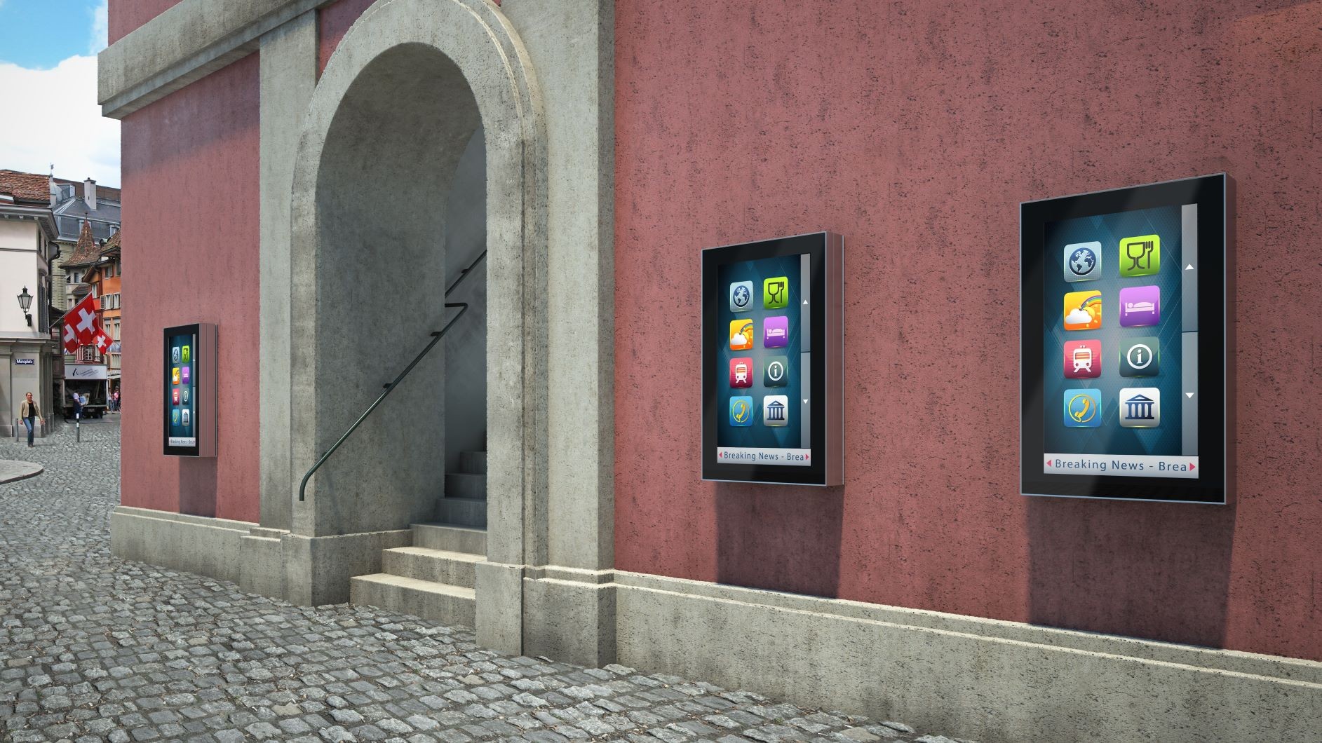 Foris Outdoor Stele an der Wand