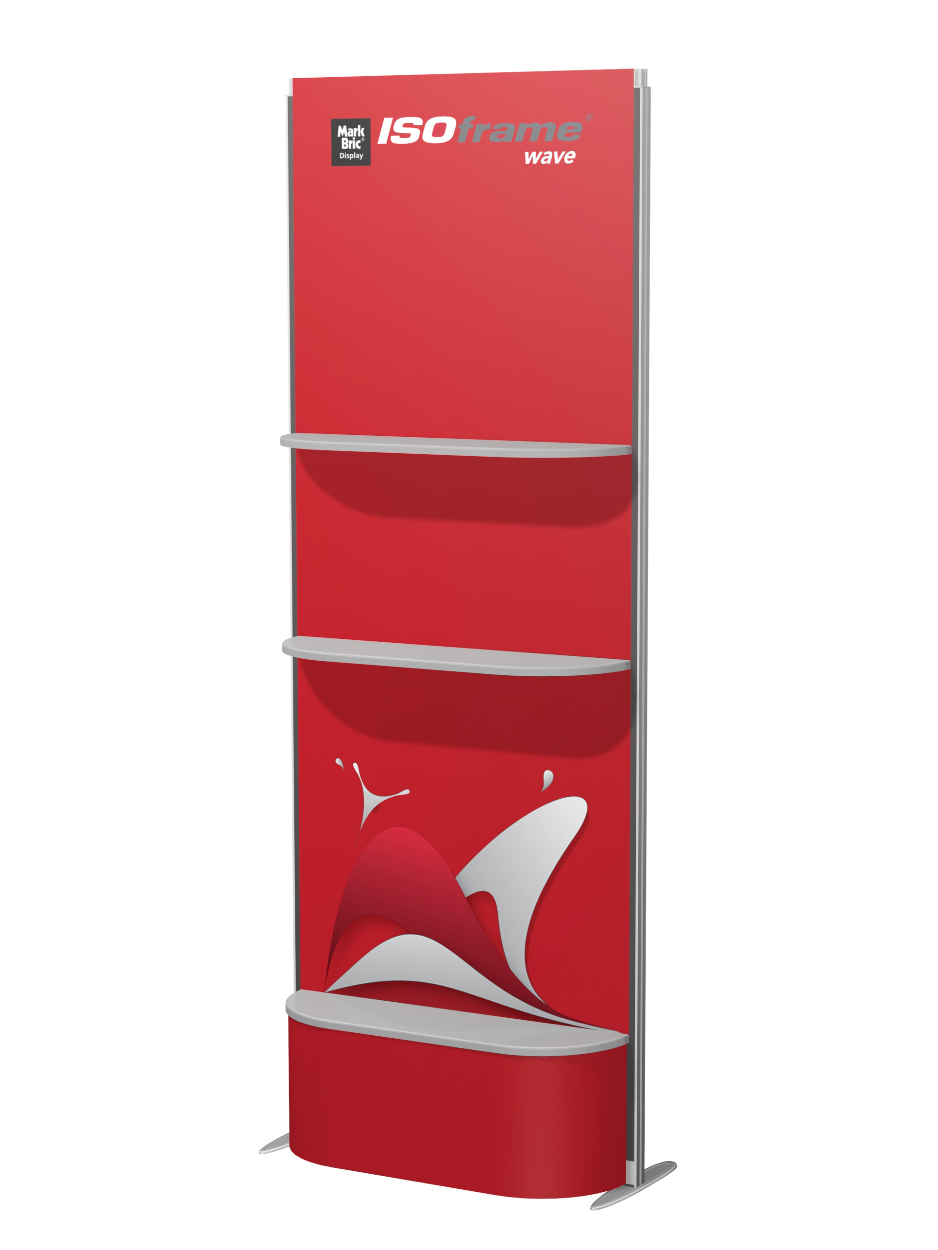 ISOframe wave Warenpräsenter Keyboard-Counter mit Druck und 2  Regalen