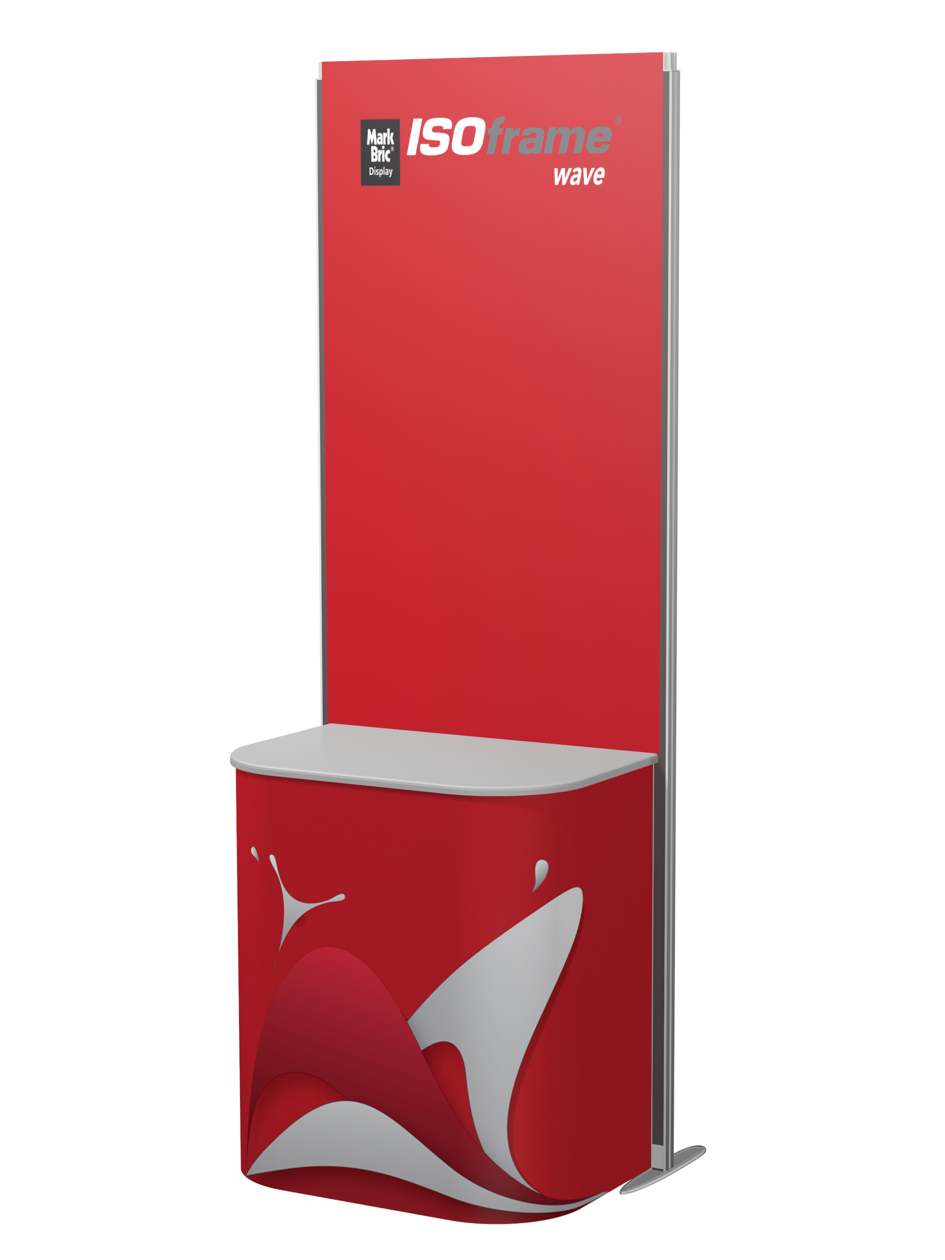 ISOframe wave Tischmodul rechteckig -Ansicht mit Druck