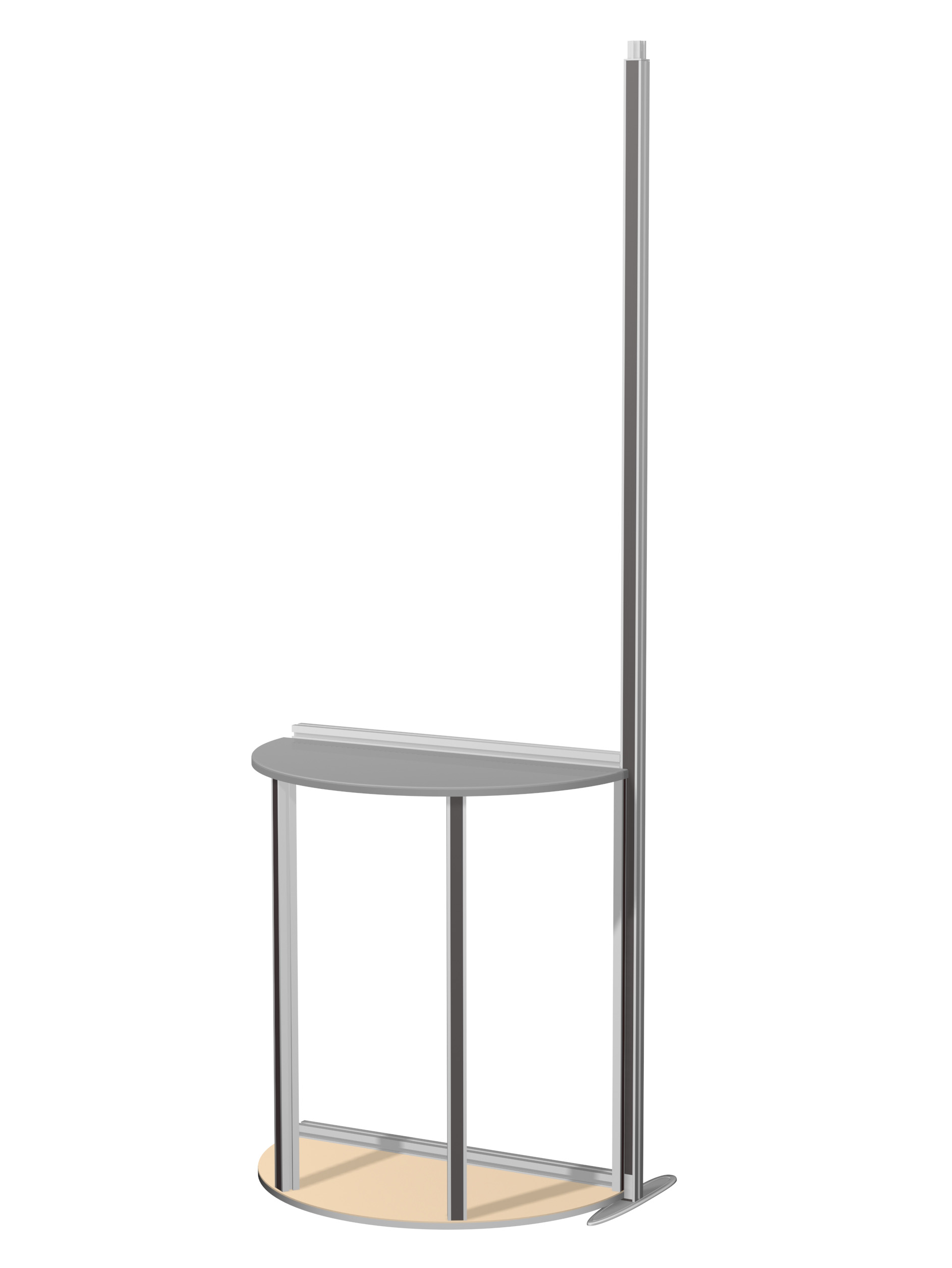 ISOframe wave Tisch-Modul halbrund Ansicht ohne Druck