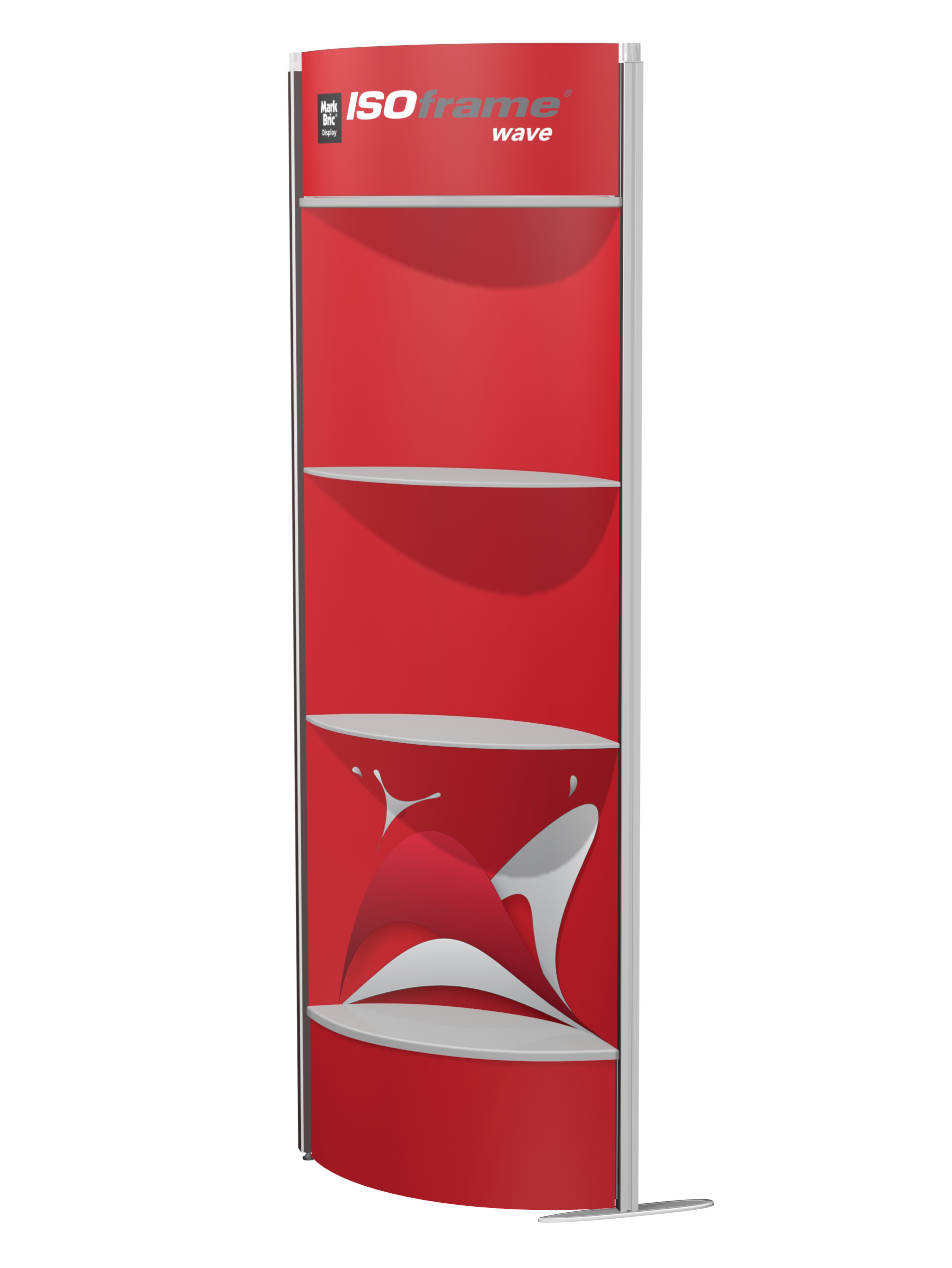 ISOframe wave ovales Tisch-Modul als Erweiterungsset mit Druck