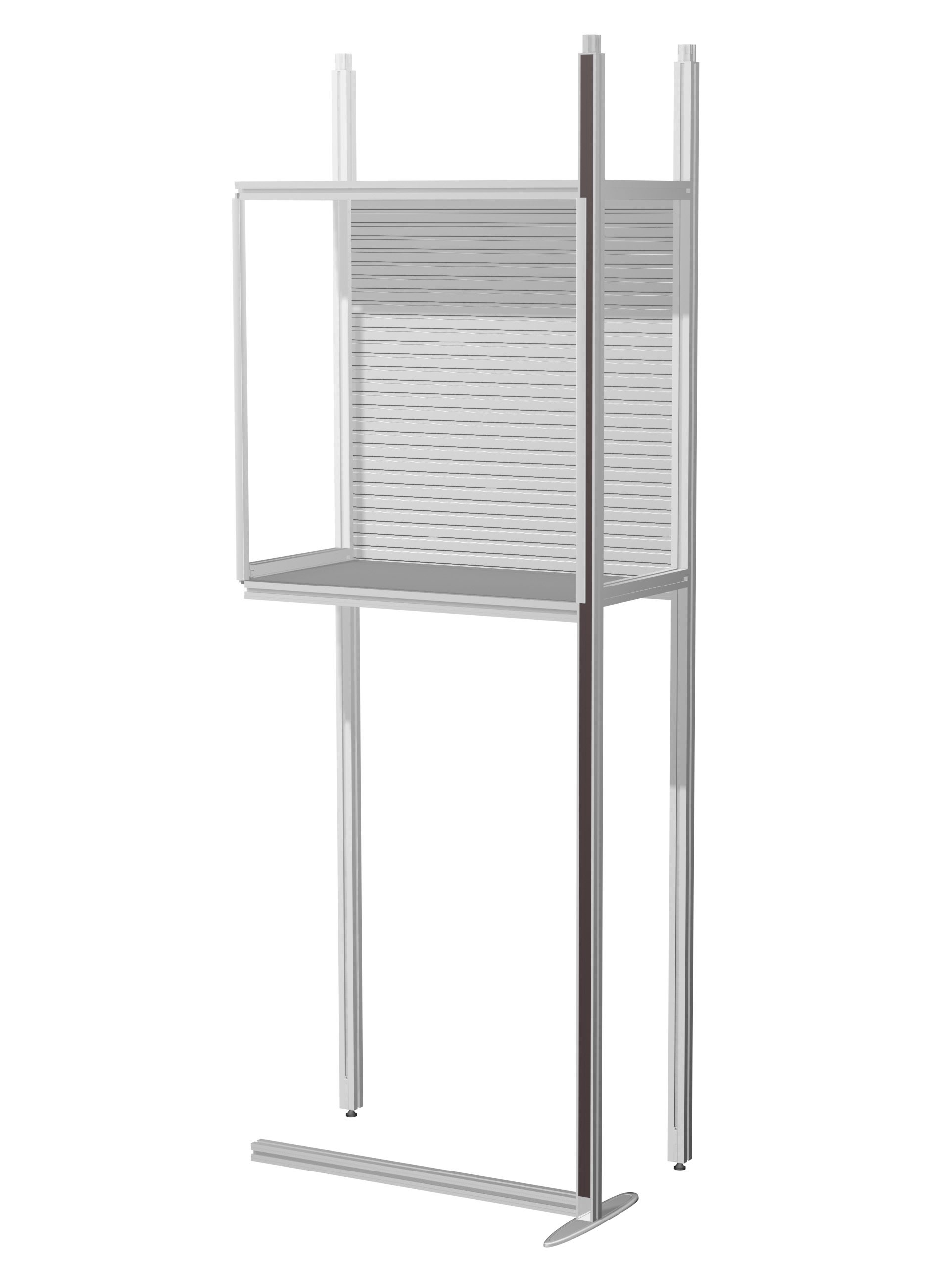 ISOframe wave Showcase Modul mit einem Vitrineneinsatz ohne Druck
