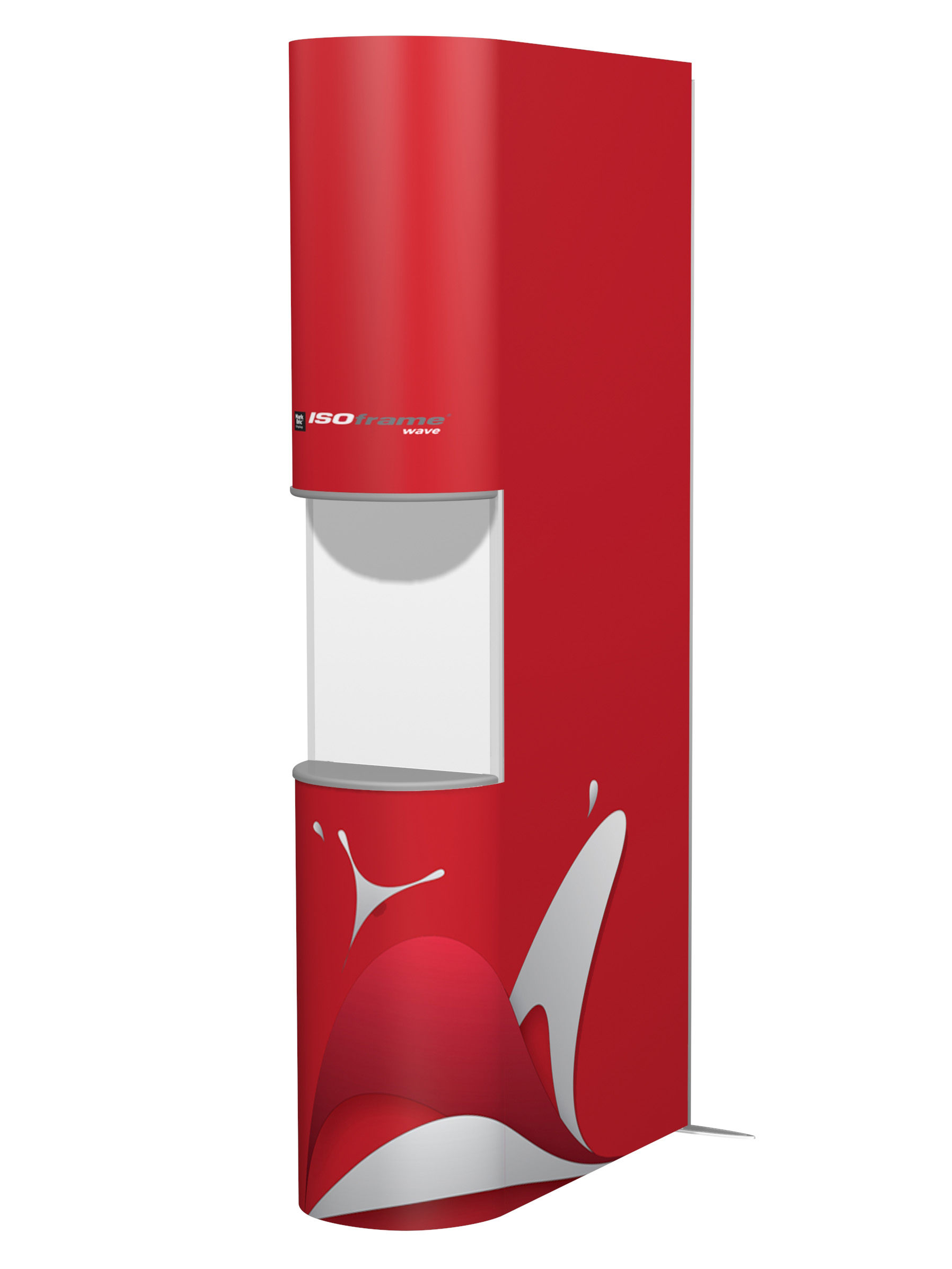 ISOframe wave Vitrinen-Abschluss-Modul mit Druck