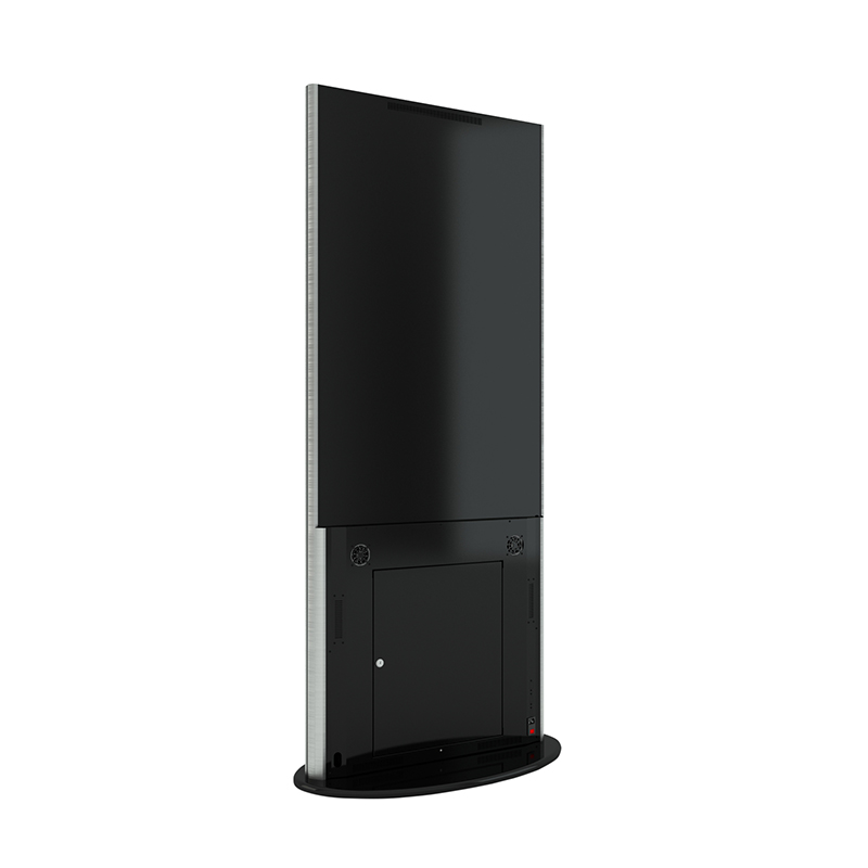 Lamina Stele mit 28 Zoll Bildschirmdiagonale und Touchscreen in schwarz seitliche Ansicht hinten