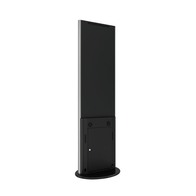 Lamina Stele mit 32 Zoll Bildschirmdiagonale und Touchscreen in schwarz seitliche Ansicht hinten