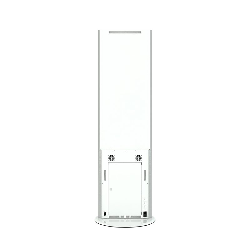 Lamina Stele mit 32 Zoll Bildschirmdiagonale und Touchscreen in weiß hinten