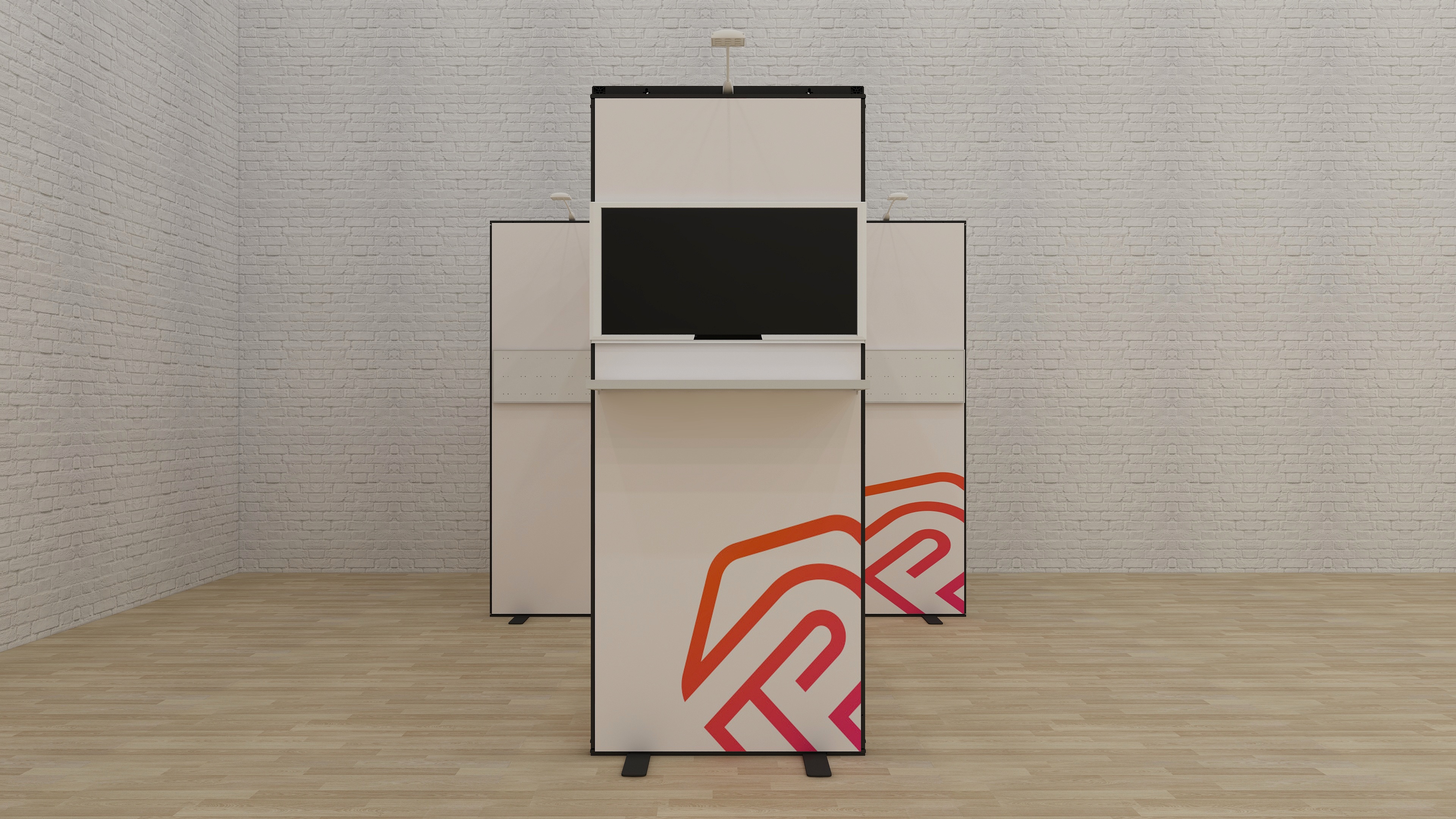 MultiFabric Messestand easy mit Brücke und Monitor