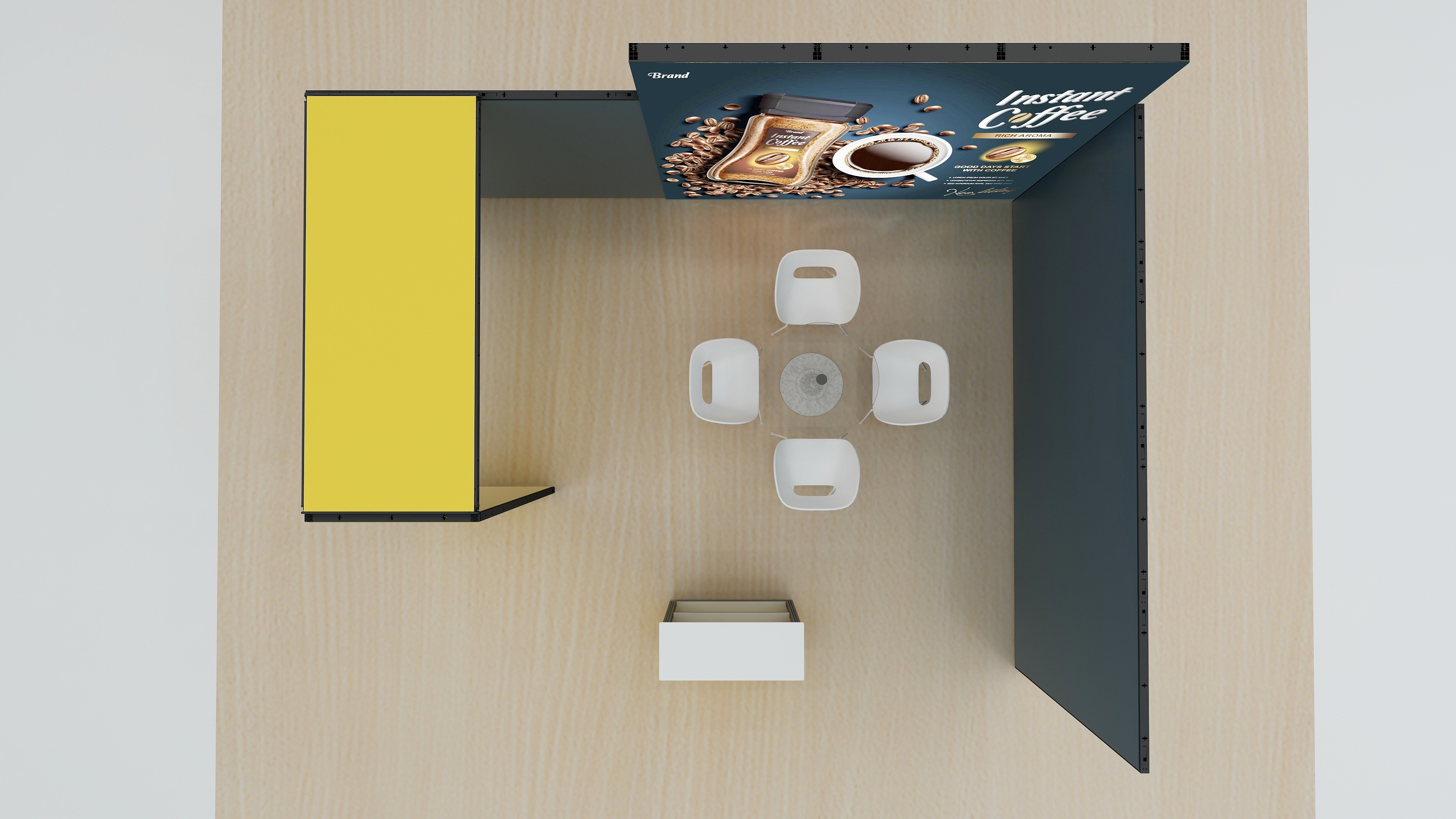 Multifabric Messestand Ansicht von oben
