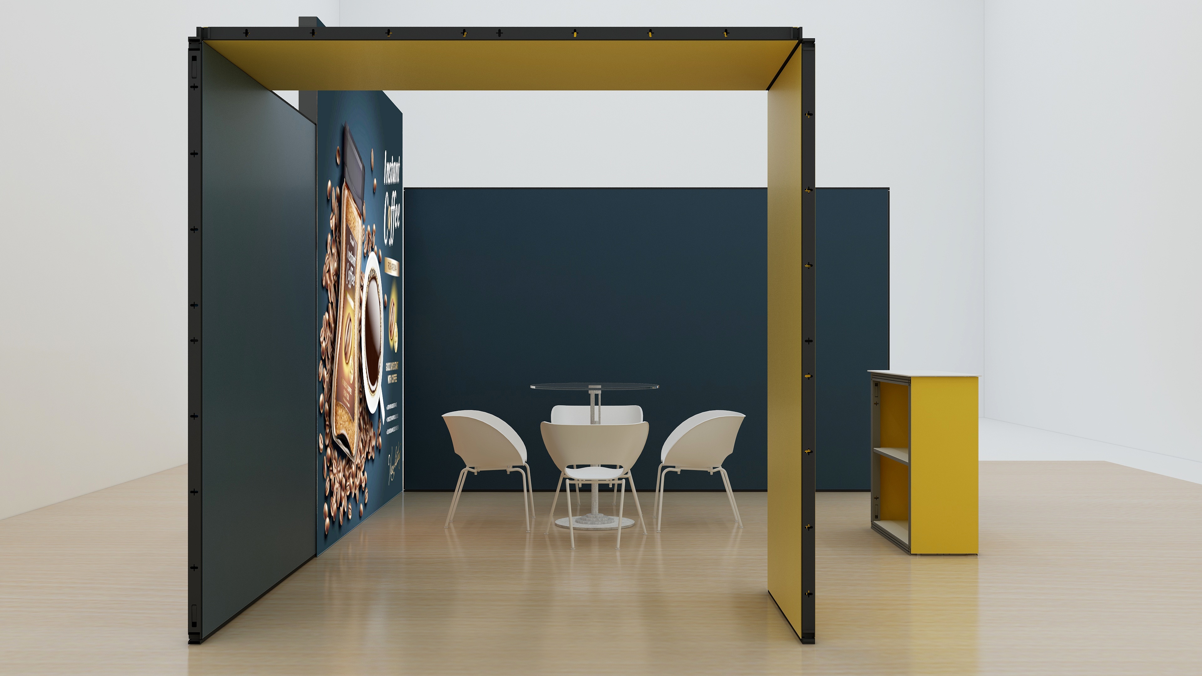 MultiFabric Messestand Seitenansicht