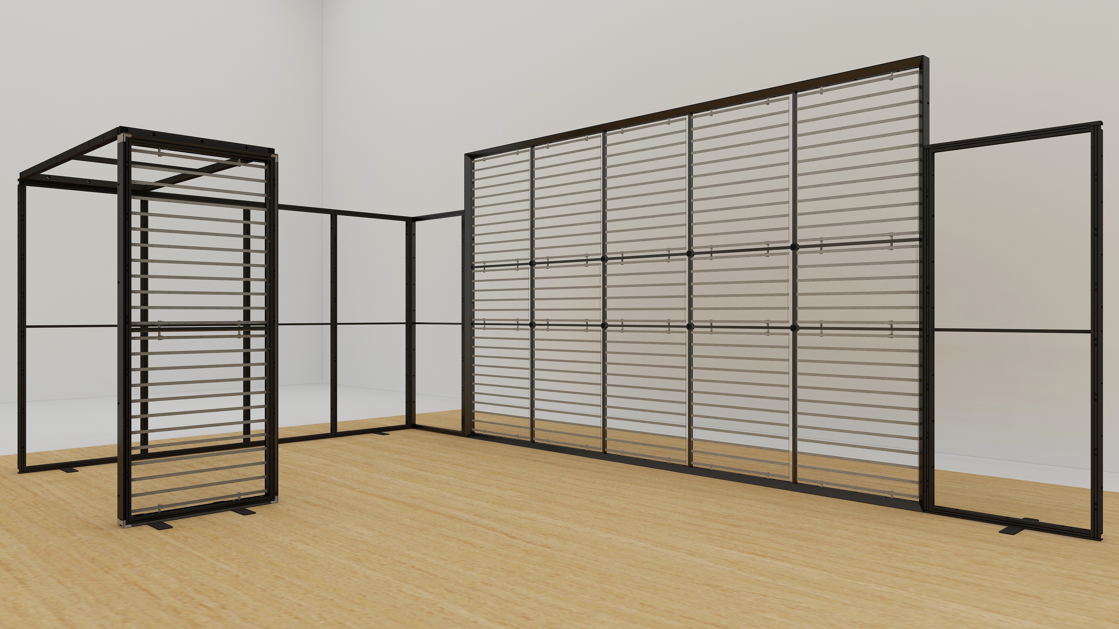 MultiFabric Messestand mit LED Rückwand 3m hoch Grundgestell
