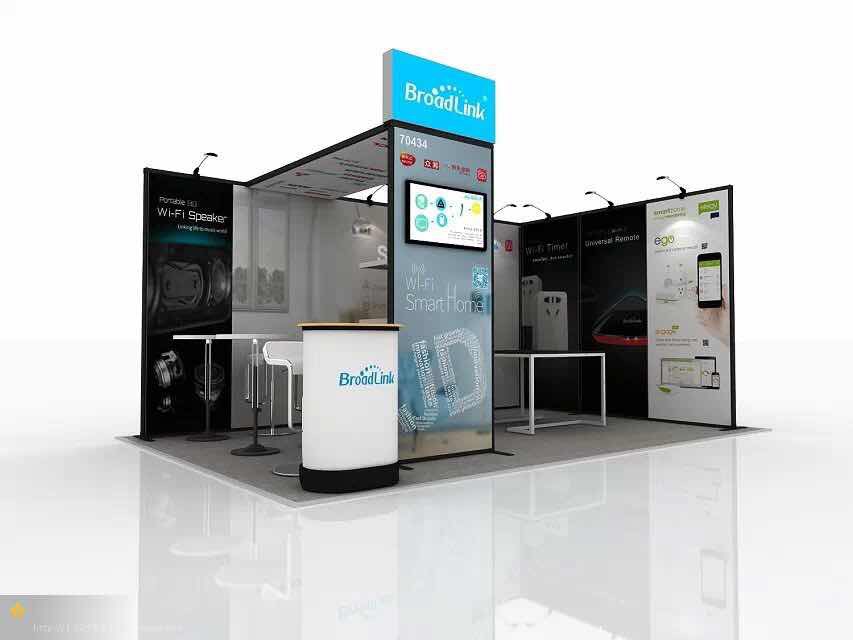 Standbeispiel MultiFabric Messestand mit Brücke