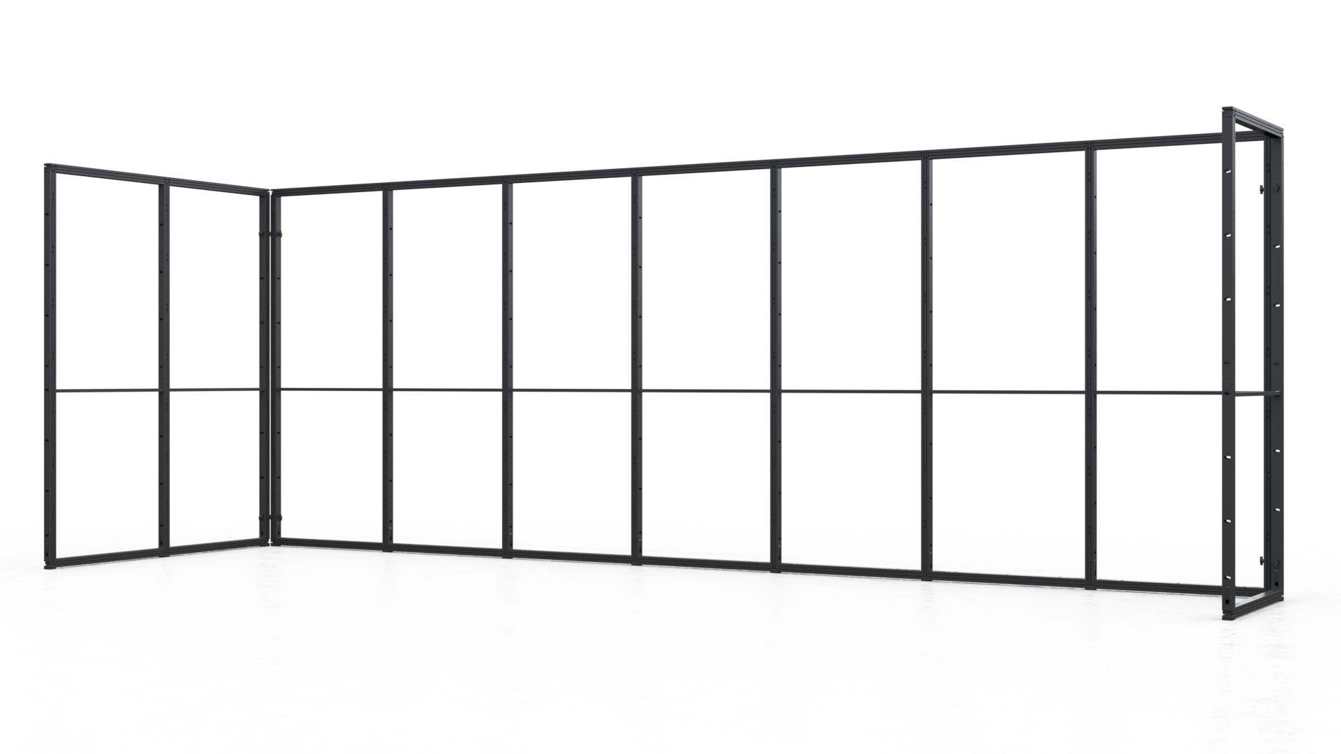 Messestand MultiFabric als Reihenstand 7x3m Ansicht ohne Drucke von rechts
