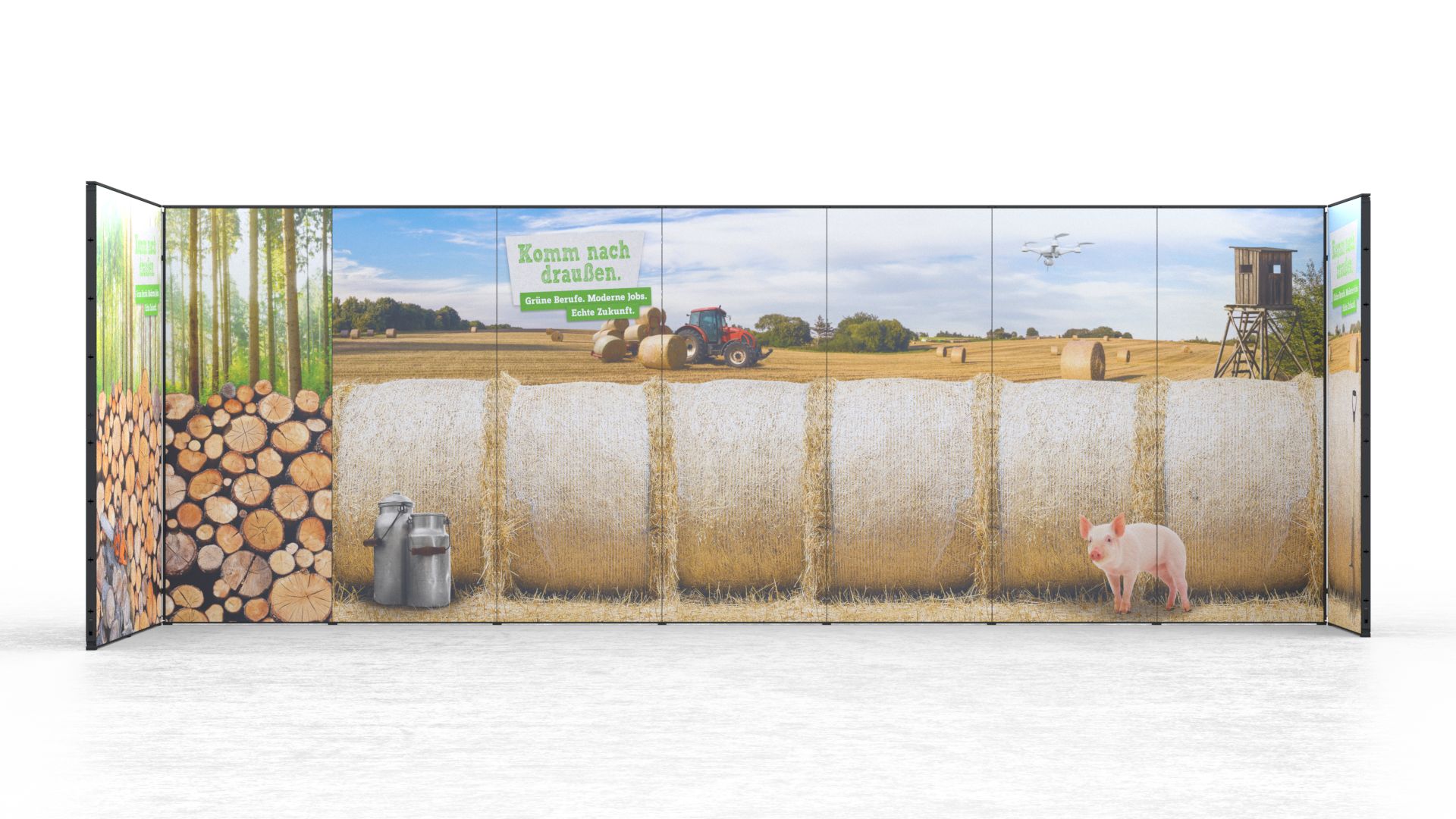 Messestand MultiFabric als Reihenstand 7x3m Ansicht von vorne