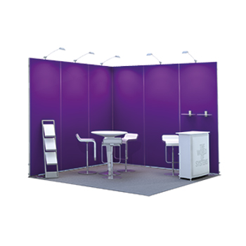 Messestand Octawall als Eckstand des Herstellers Octanorm in 3x3 Meter