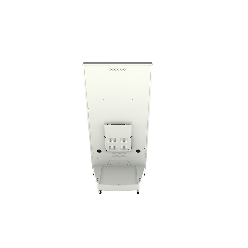 Sandwich Board Stele mit 32 Zoll Bildschirmdiagonale weiß hinten
