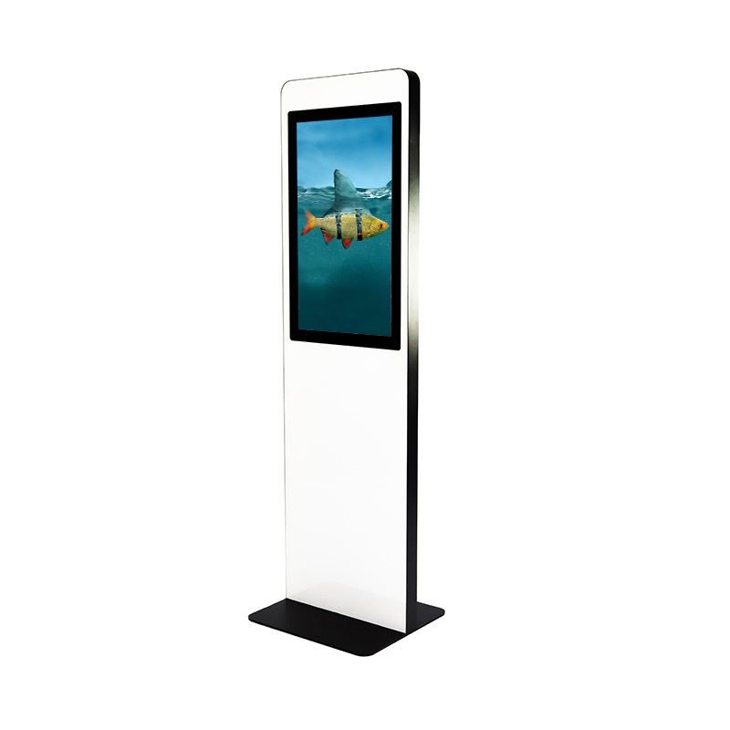 TRINITY Stele Indoor mit Touchscreen und 31,5 Zoll Bildschirm seitliche Ansicht